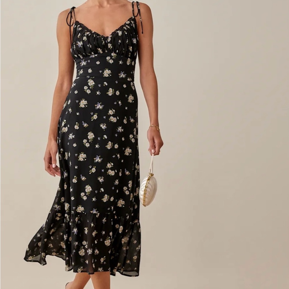 Reformation Floral Black Maxi Dress